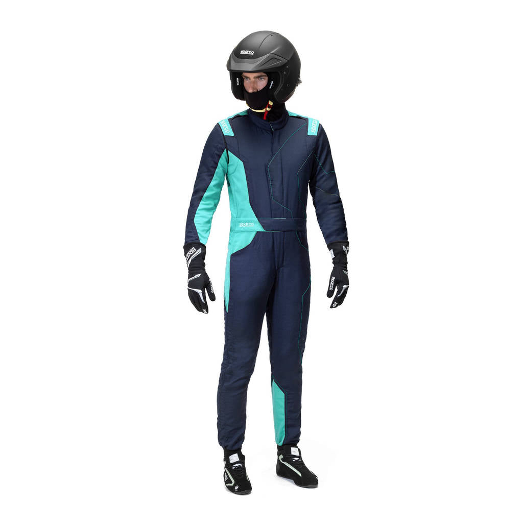 SPARCO BRS0049B0N40054 Racing Suit Sprint A Advanced, Blue/Green, Size 54 Photo-0 