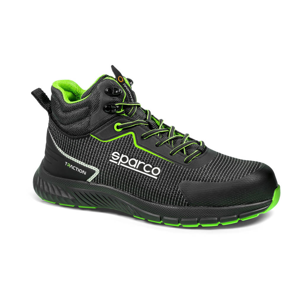 SPARCO BTB0029B0K15044 Mechanics Shoes Traction-H Naoki S3S, Black/Fluo Green, Size 44 Photo-0 
