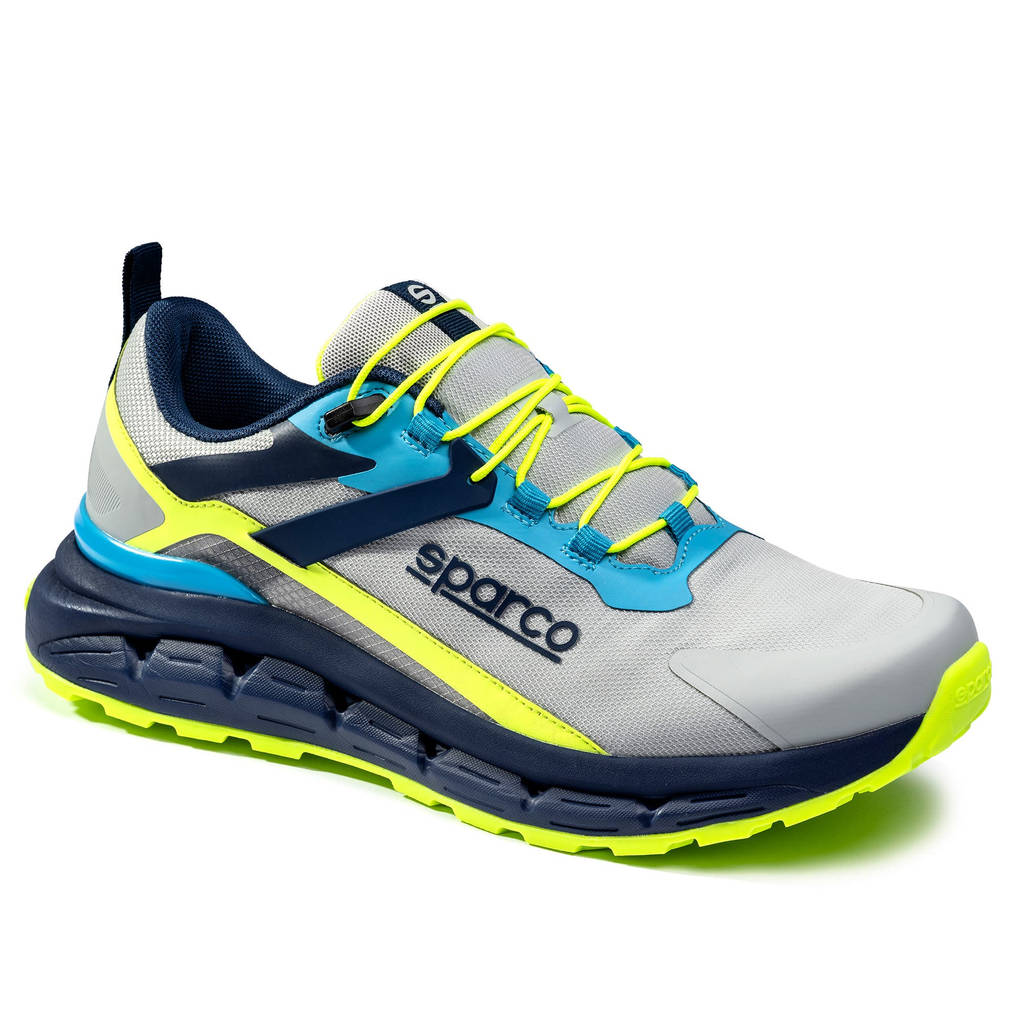 SPARCO BTB0037B0E61043 Teamwork Shoes S-Pike Turini O2, Silver/Blue/Fluo Lime, Size 43 Photo-0 