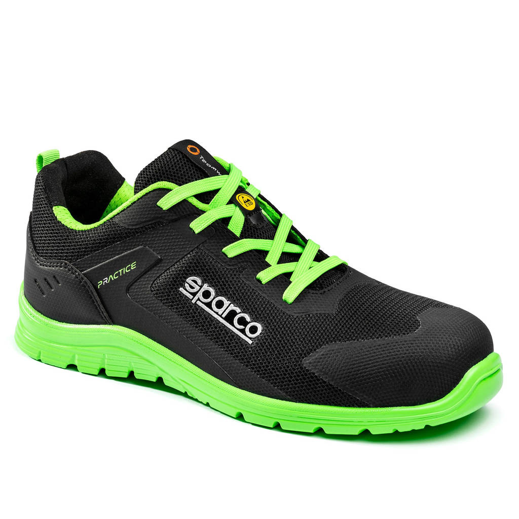 SPARCO BTB0047B0K15048 Mechanics Shoes Practice Rinus S1PS, Black/Fluo Green, Size 48 Photo-0 