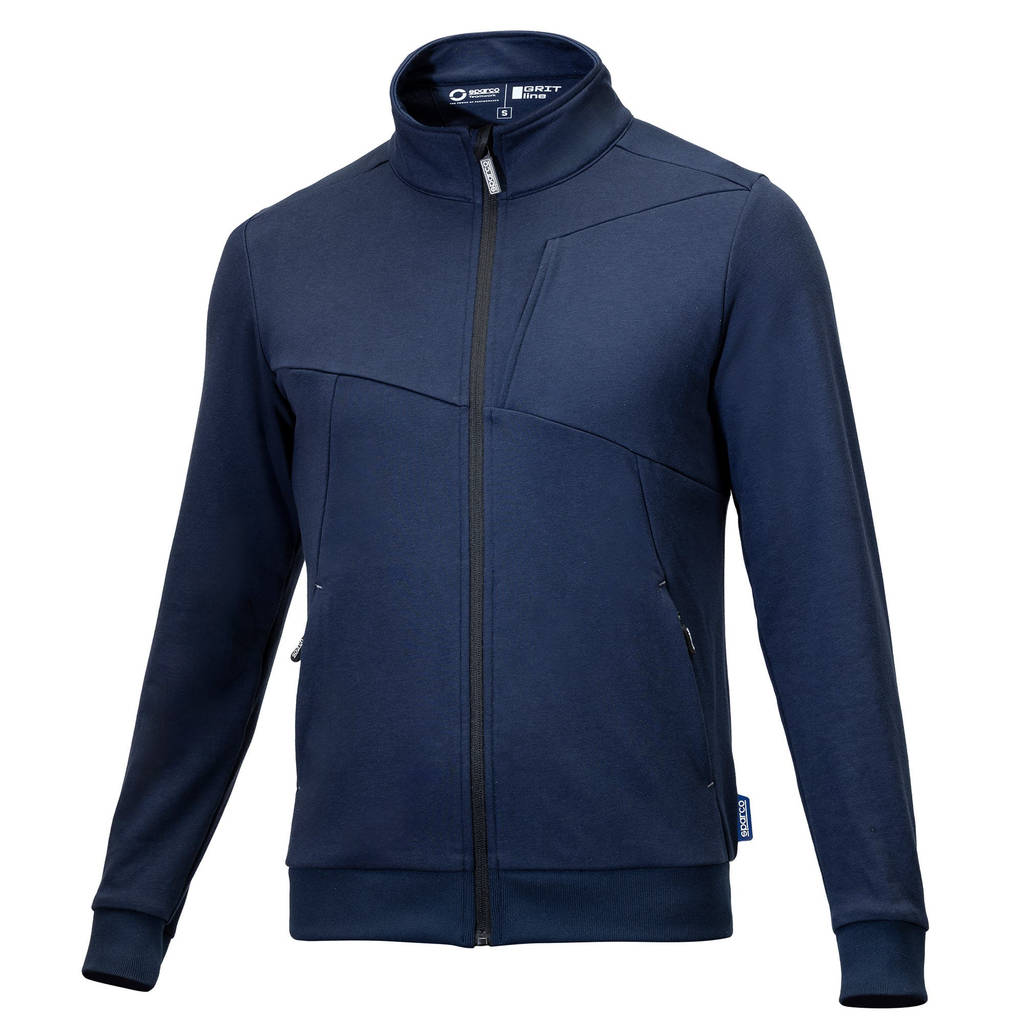 SPARCO BTJ0010B0N0200L Full Zip Sweatshirt Grit Plata, Blue, Size L Photo-0 