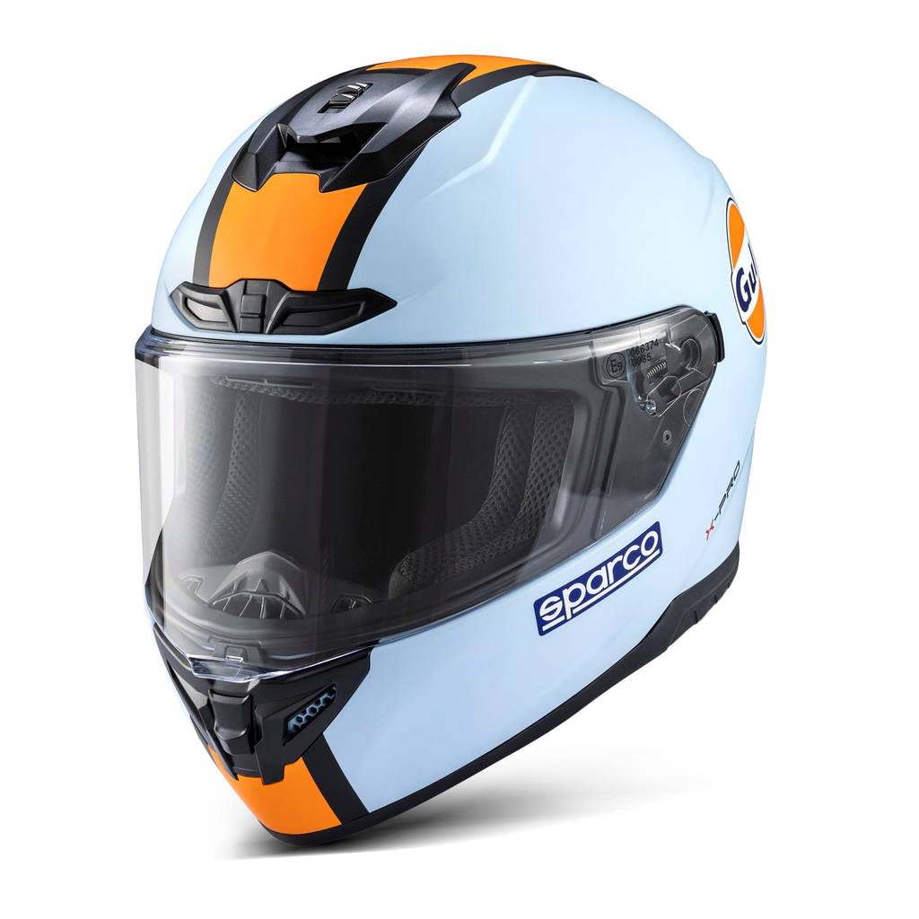 SPARCO 003378GUCE2M Full-Face Racing Helmet X-Pro ECE06 Gulf, Heavenly, Size M Photo-0 