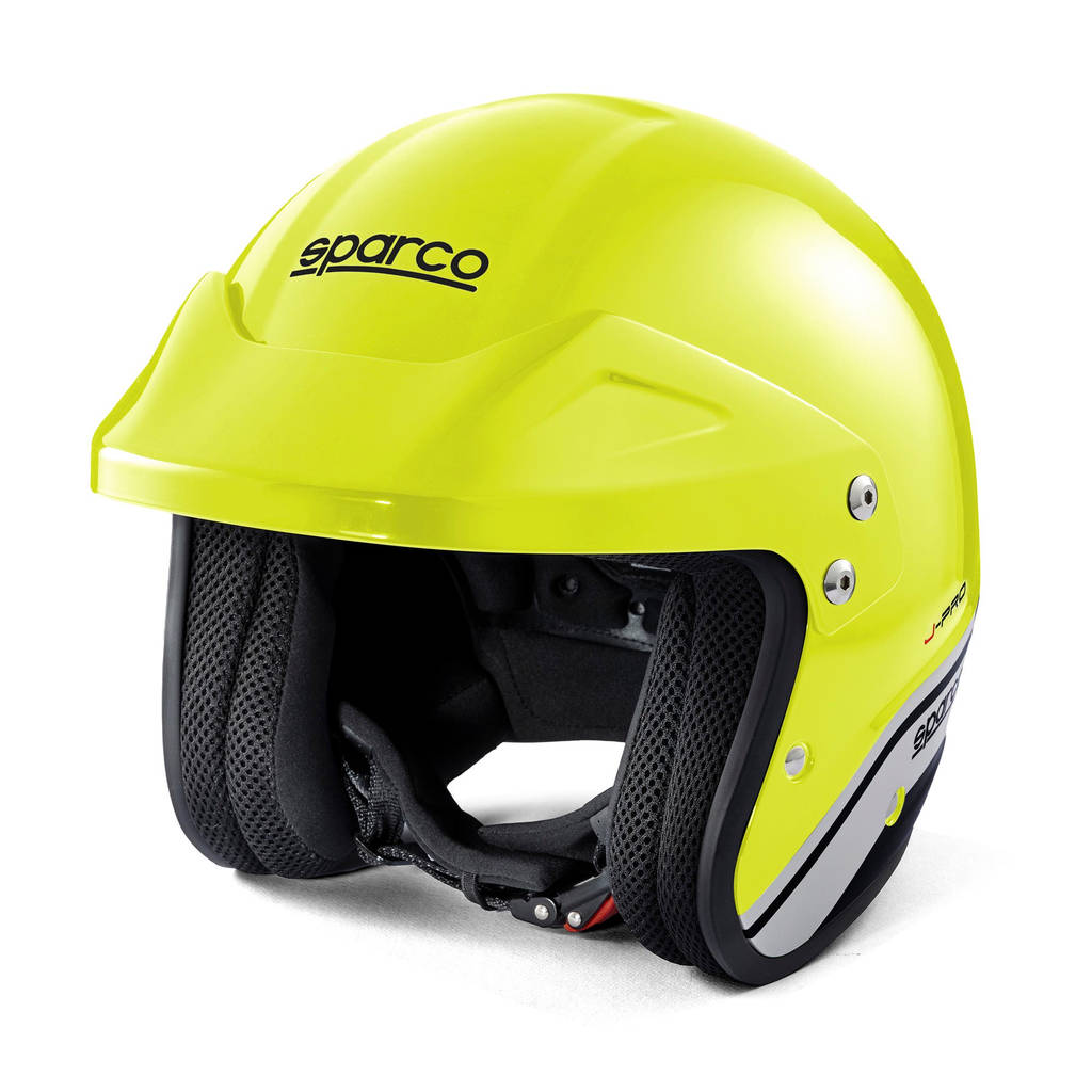SPARCO 003379GFNR1S Open-Face Racing Helmet J-Pro ECE06, Fluo Yellow/Black, Size S Photo-0 