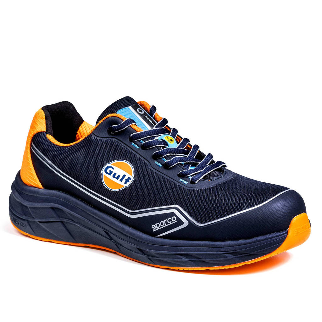 SPARCO 07545GU47BMAF Mechanics Shoes Mirage Gulf S1PS, Navy Blue/Fluo Orange, Size 47 Photo-0 