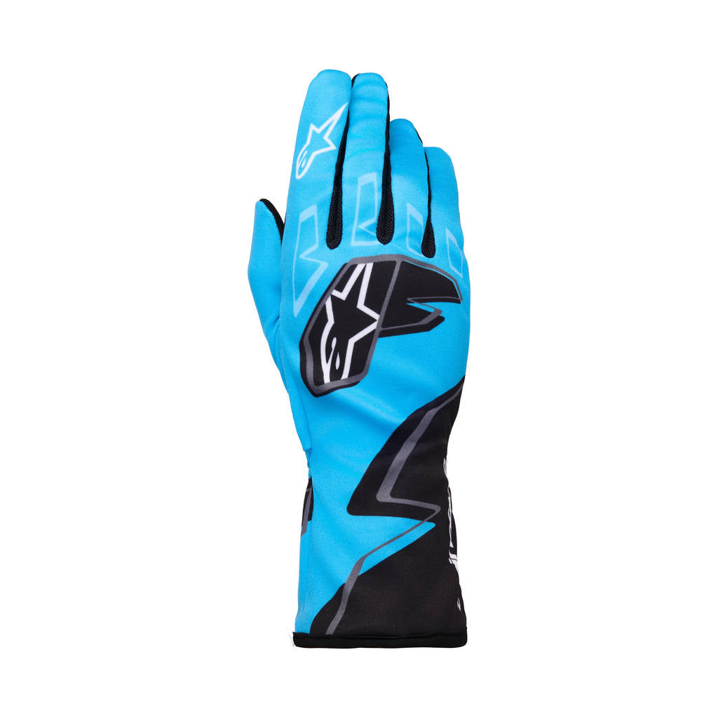 ALPINESTARS 3550326-700-S Race Gloves Tech-1 K Race V2 Graphic 1,Cyan / Black / White, Size S Photo-0 