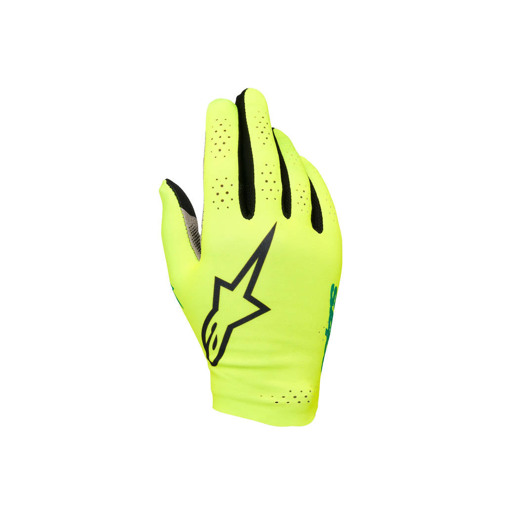 ALPINESTARS 3550826-545-S Sim Racing Gloves Graphic 1,Safety Yellow / Black / Turquoise, Size S Photo-0 