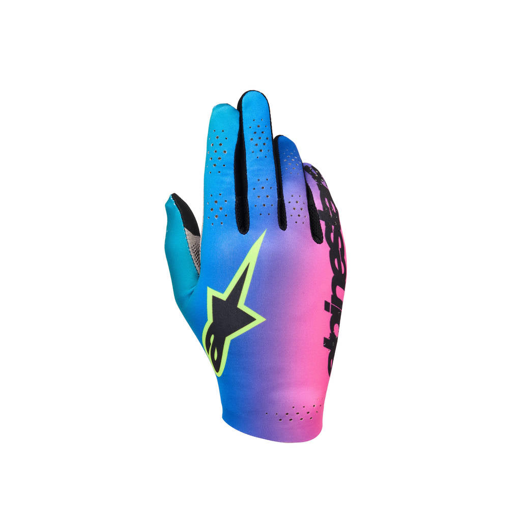 ALPINESTARS 3550926-3165-S Sim Gloves Graphic 2,Pink Fluo / Cyan / Black / Safety Yellow, Size S Photo-0 