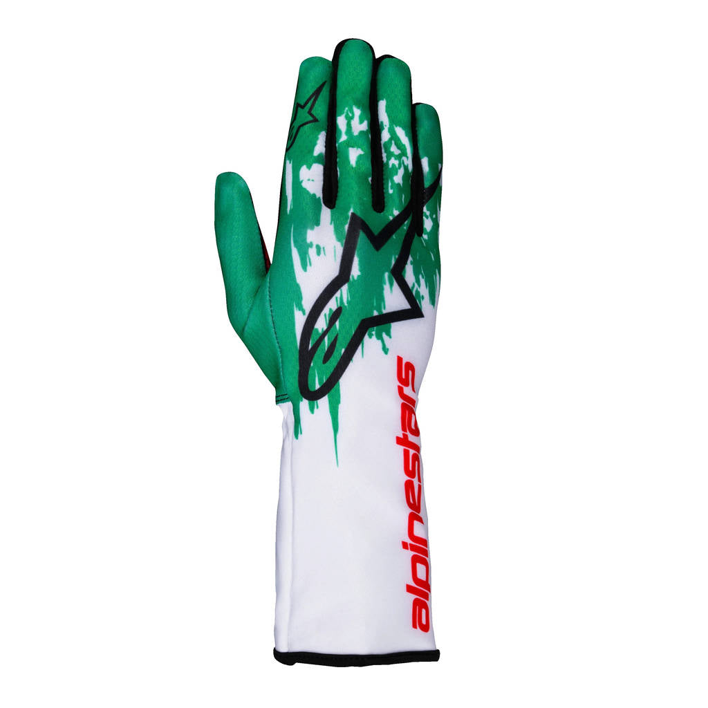 ALPINESTARS 3551724-263-L Gloves Tech-1 K V3,White / Green / Red, Size L Photo-0 