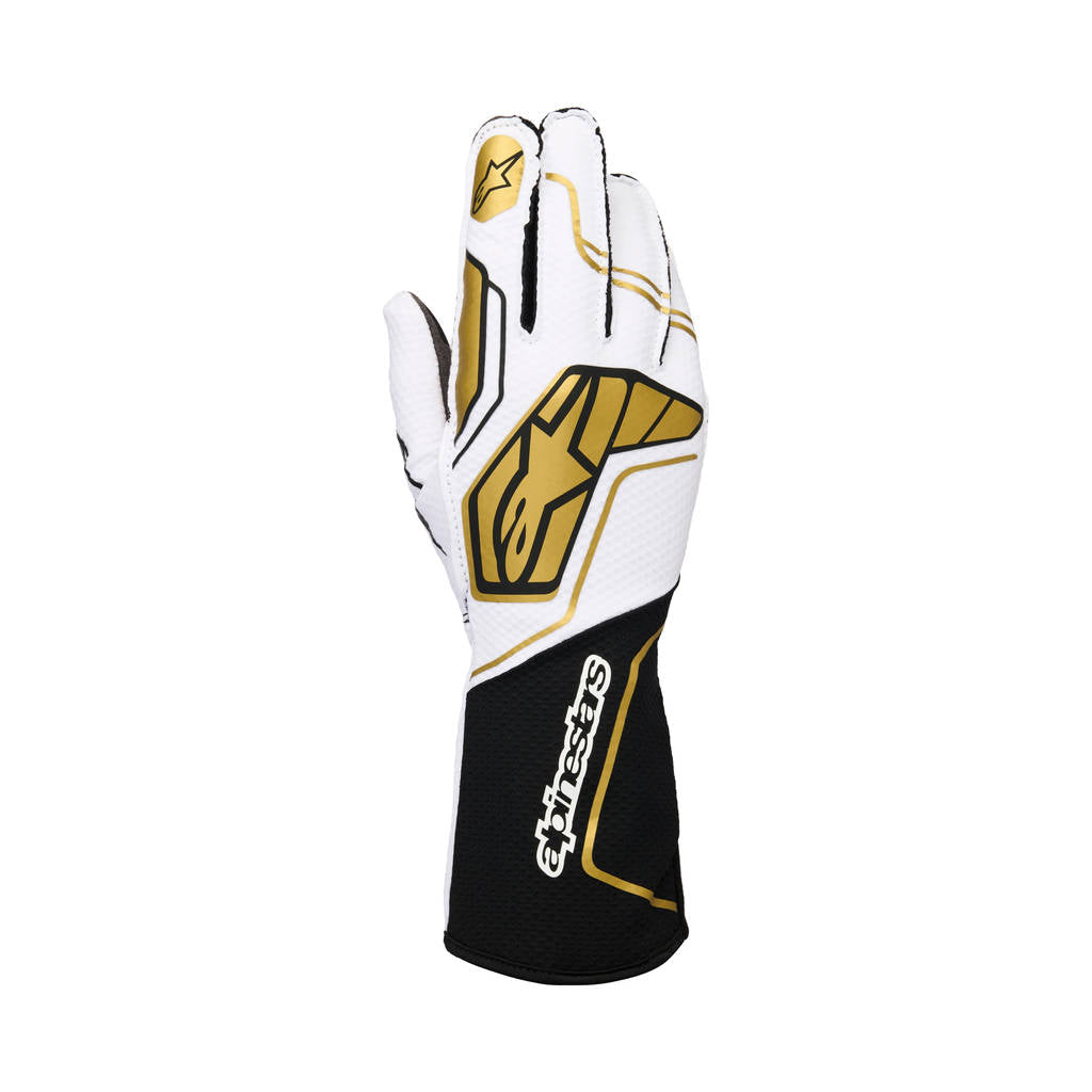 ALPINESTARS 3551824-2016-XS Gloves Tech-1 KX V4, White / Black / Gold, Size XS Photo-0 