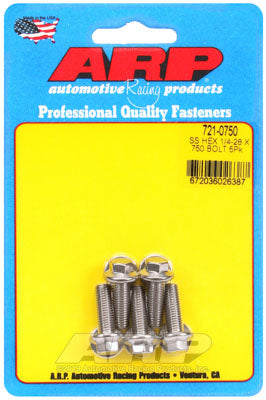 ARP 721-0750 SAE Bolt Kit 1/4-28 x .750 hex SS bolts Photo-0 