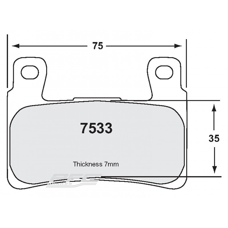 PFC 7533.333.08.92 Front Brake Pad Set 333 CMPD 8 mm for KAWASAKI / HARLEY DAVIDSON / HONDA Photo-0 