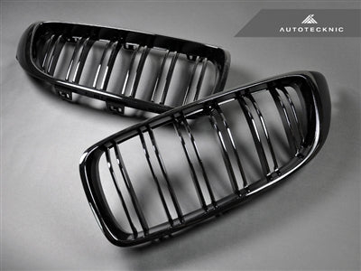 AUTOTECKNIC BM-0175-DS-GB Dual-Slats Glazing Black Front Grilles - F32 / F36 4-Series | F80 M3 | F82 M4 Photo-2 