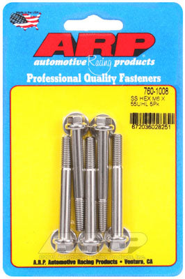 ARP 760-1008 Metric Thread Bolt Kit M6 x 1.00 x 55 hex SS bolts Photo-0 