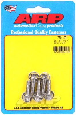 ARP 770-1001 Metric Thread Bolt Kit M6 x 1.00 x 20 12pt SS bolts Photo-0 
