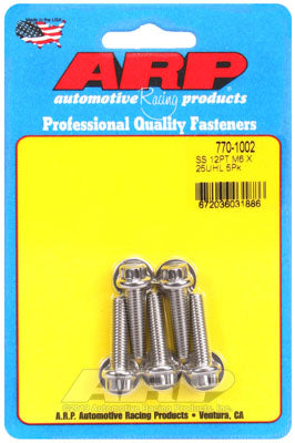 ARP 770-1002 Metric Thread Bolt Kit M6 x 1.00 x 25 12pt SS bolts Photo-0 