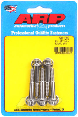 ARP 770-1005 Metric Thread Bolt Kit M6 x 1.00 x 40 12pt SS bolts Photo-0 