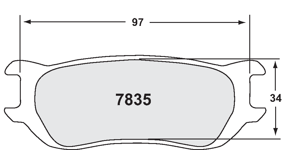 PFC 7835.39.18.44 Brake pads RACE 39 CMPD 18mm ZR24 & ZR43 s (34mm radial depth) Photo-0 