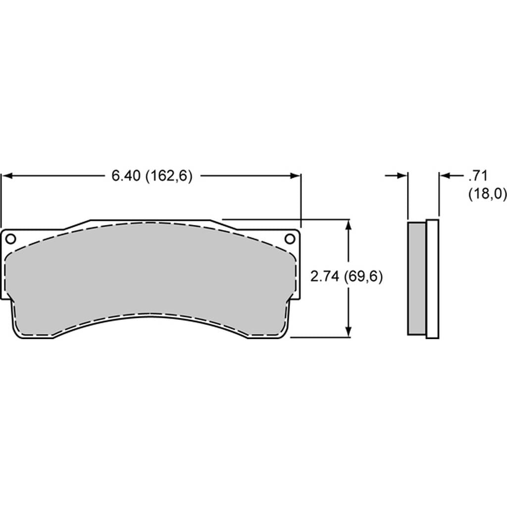 WILWOOD 150-9118K Brake Pads BP-10 for TC6R caliper, 500 C deg., type 6318 Photo-0 