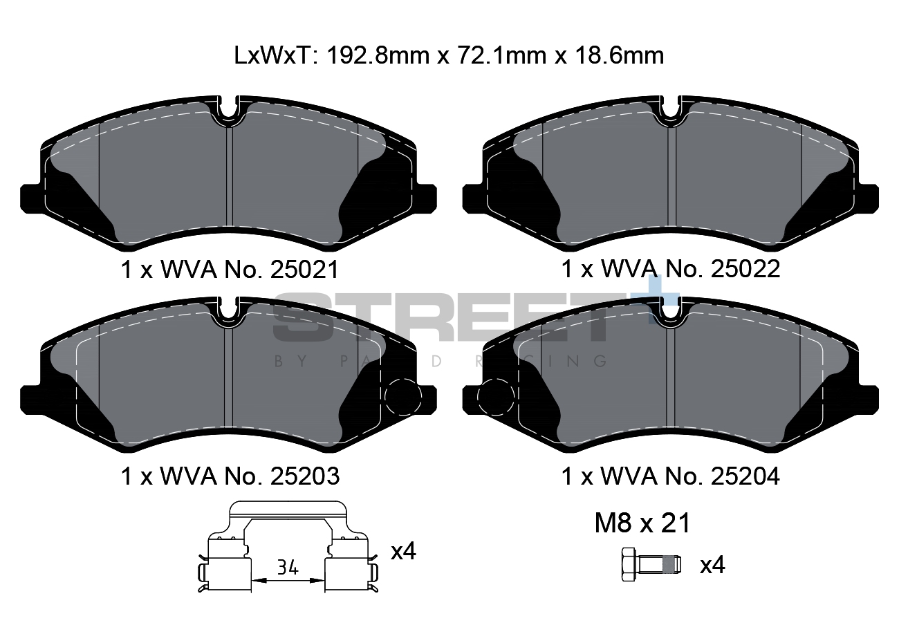 PAGID T8103SP2001 Front brake pads STREET+ for LAND ROVER Defender / RANGE ROVER Evoque Photo-0 
