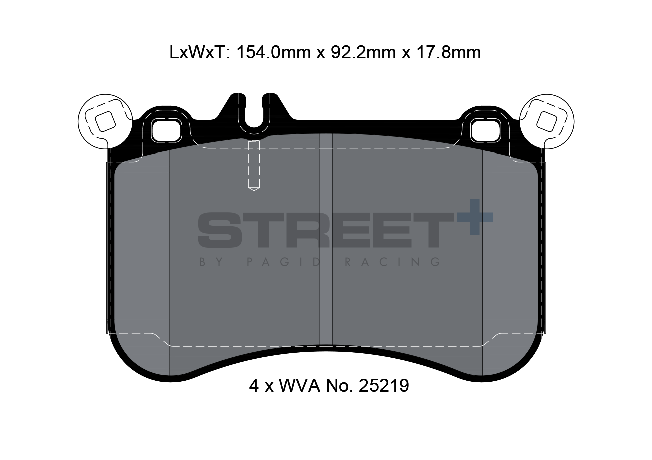 PAGID T8116SP2001 Front brake pads STREET+ for MERCEDES-BENZ CLS (C218) / E-Class (W212) Photo-0 
