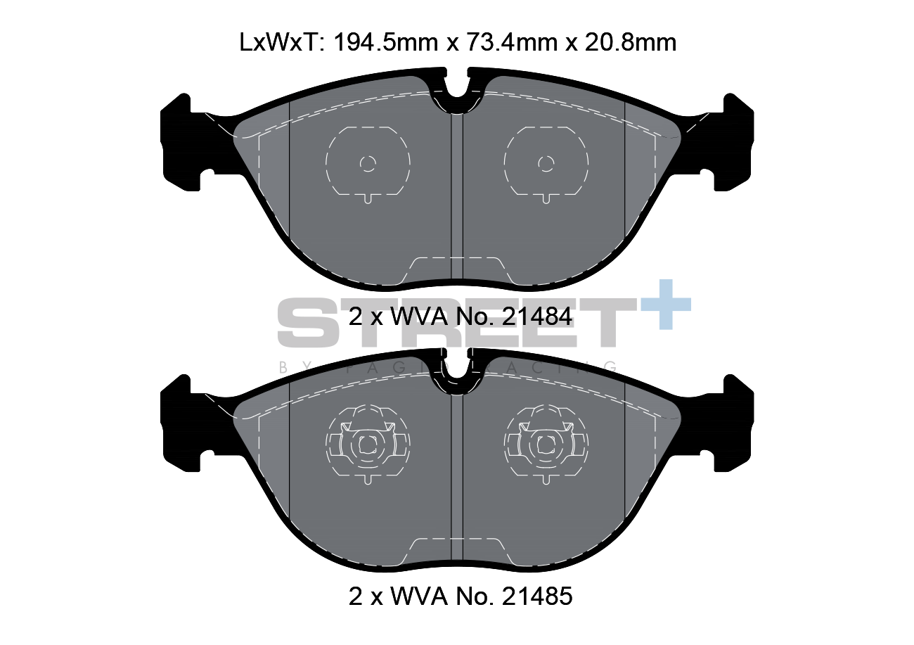 PAGID T8156SP2001 Front brake pads STREET+ for MERCEDES-BENZ S-Class (W220) / BENTLEY Continental / VW GOLF IV Photo-0 