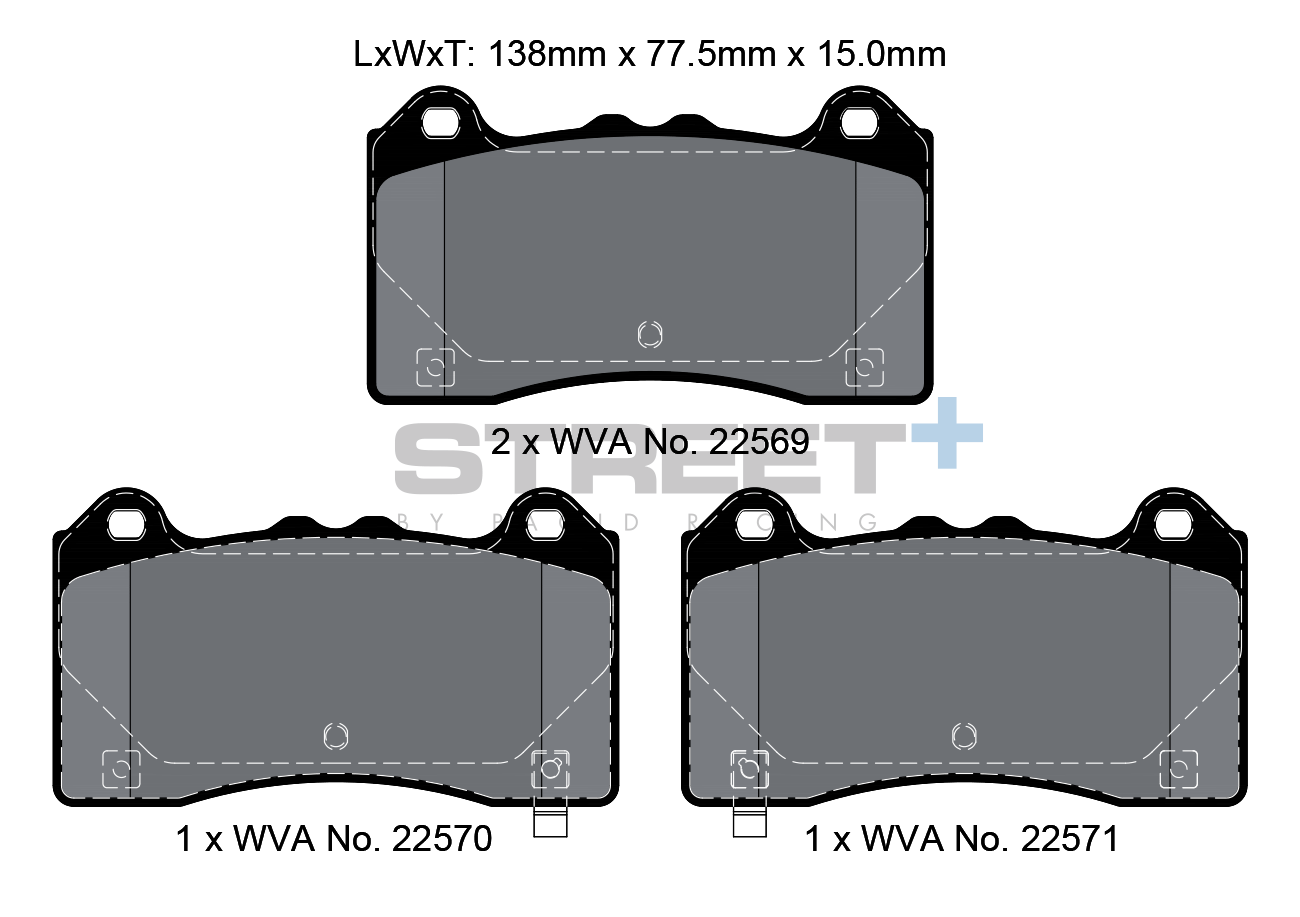 PAGID T8163SP2001 Front brake pads STREET+ for FORD Focus III 2.3 RS AWD Photo-0 