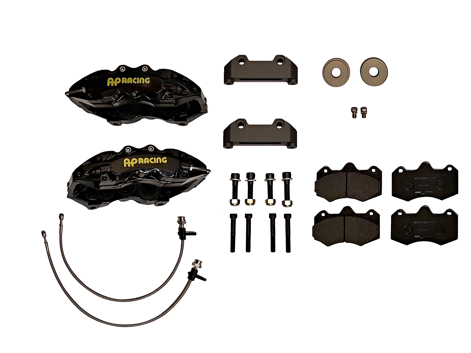 AP RACING CP5108-1003 Brake Kit (4-piston rear axle for OEM rotor) for MITSUBISHI EVO4-9 black caliper Photo-0 