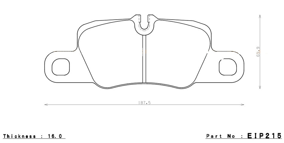 ENDLESS EIP215ME20 (CC40) Rear brake pads PORSCHE 3.8 CARRERA S/4S (cast iron and PCCB) Photo-0 