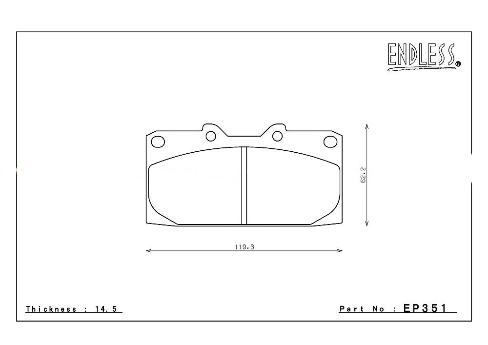 ENDLESS EP351ME20 Front brake pads SUBARU IMPREZA WRX (GDA)/NISSAN S13/S14 Photo-0 
