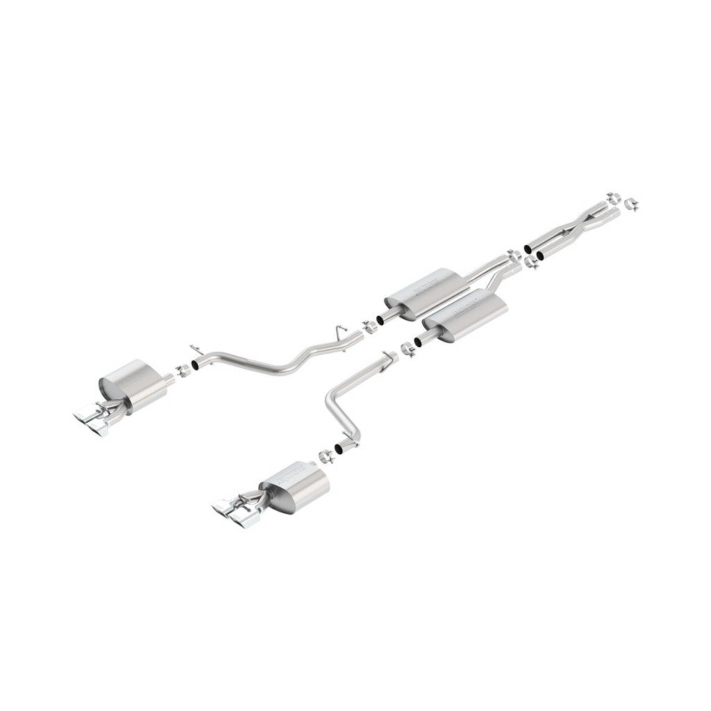 BORLA 140482 Cat Back Exhaust System, Challenger SE / SXT V6-3.6L RWD, Tip №43, 2011-14, sound S-Type Photo-0 