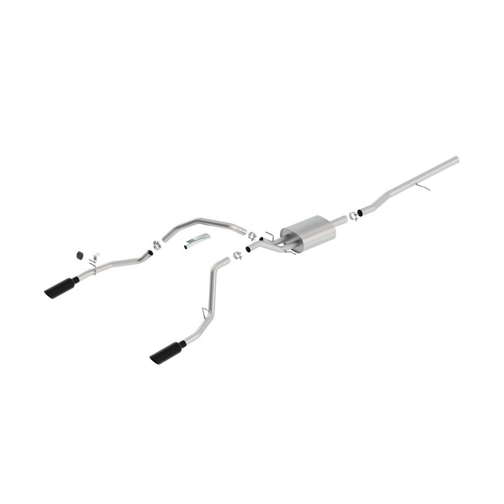 BORLA 140536BC Cat Back Exhaust System, Silverado / Sierra V8-5.3L, Ext. Cab Standard Bed (78.7") Crew Cab Short Bed (69.3") 143.5" WB, Tip №49, 2014-16, sound S-Type Photo-0 