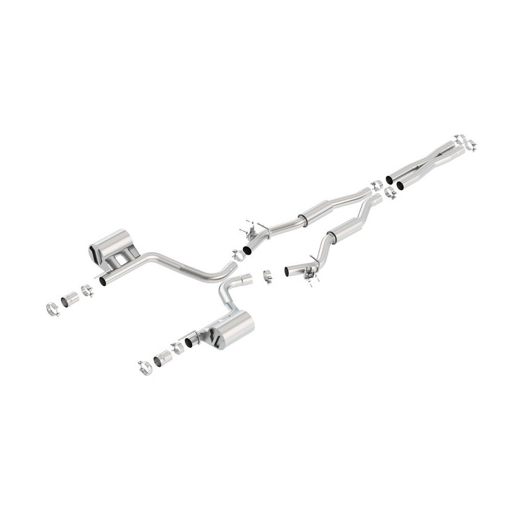 BORLA 140677 Cat Back Exhaust System, Challenger SRT®392/ Scat Pack V8-6.4L RWD With imitation MDS, Tip №44, 2015-16, sound S-Type Photo-0 