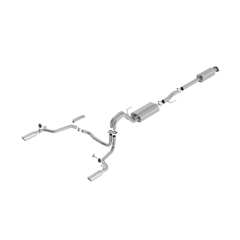 BORLA 140614 Cat Back Exhaust System, F-150 EcoBoost® 2.7 / 3.5L (turbo), V8-5.0L, Ext.Cab, St. Bed (78.8") Crew Cab Short Bed (67.0)(145" WB), Tip №36, 2015-16, sound Touring Photo-0 