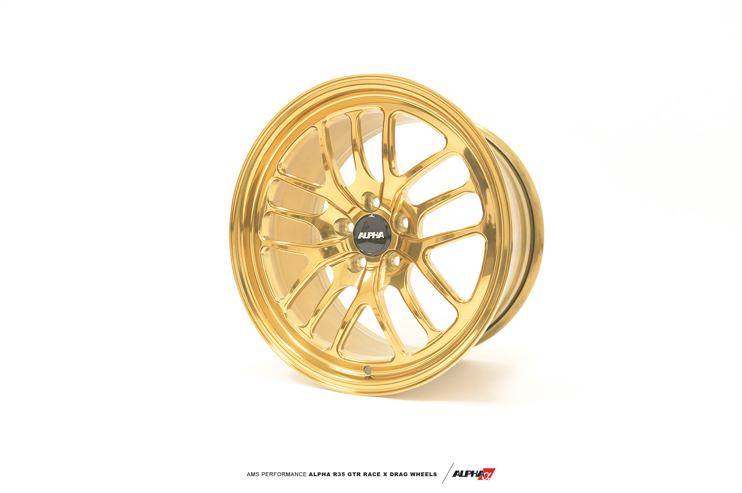 AMS ALP.07.11.0202-4 Race X 18X11" 2-Piece Rear Wheels w / MH Drag Radial Tires NISSAN R35 GT-R (pair) Photo-0 