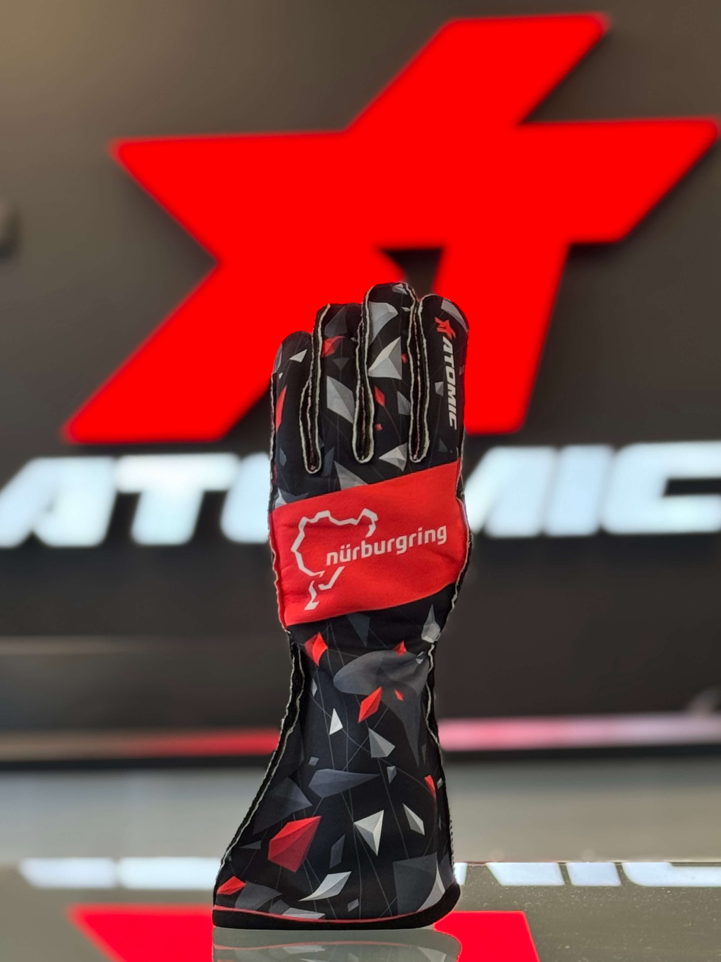 ARD R82-500-XL Racing Gloves Atomic Nürburgring Edition FIA 8856-2018 Black/Red Size XL (Officially Licensed Nürburgring Product) Photo-0 