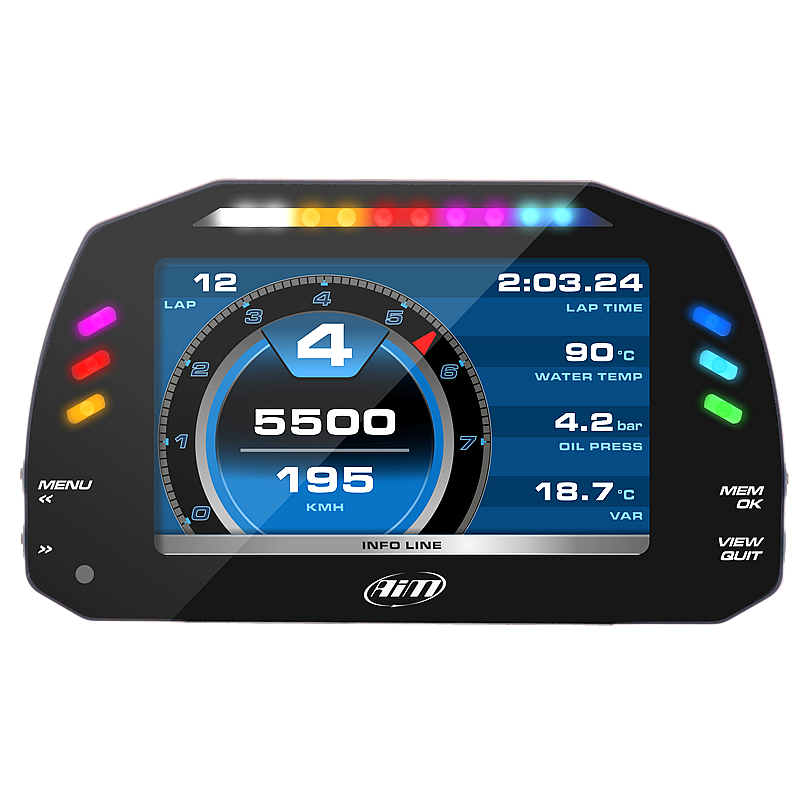 AIM XA8MXGST12I010 Dash MXG 1.2 Strada Street icons version with CAN harness (ECU) Photo-1 