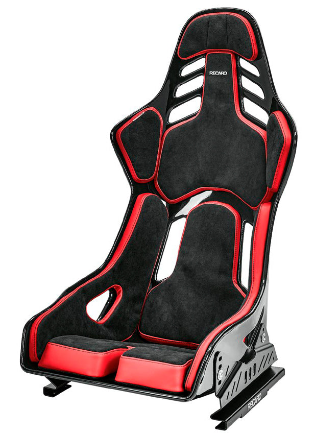 RECARO 076.02.1B22 Race Seat Podium GF Left Side (ABE / FIA 8855-1999) Black Alcantara / Red Leather, Size L Photo-0 