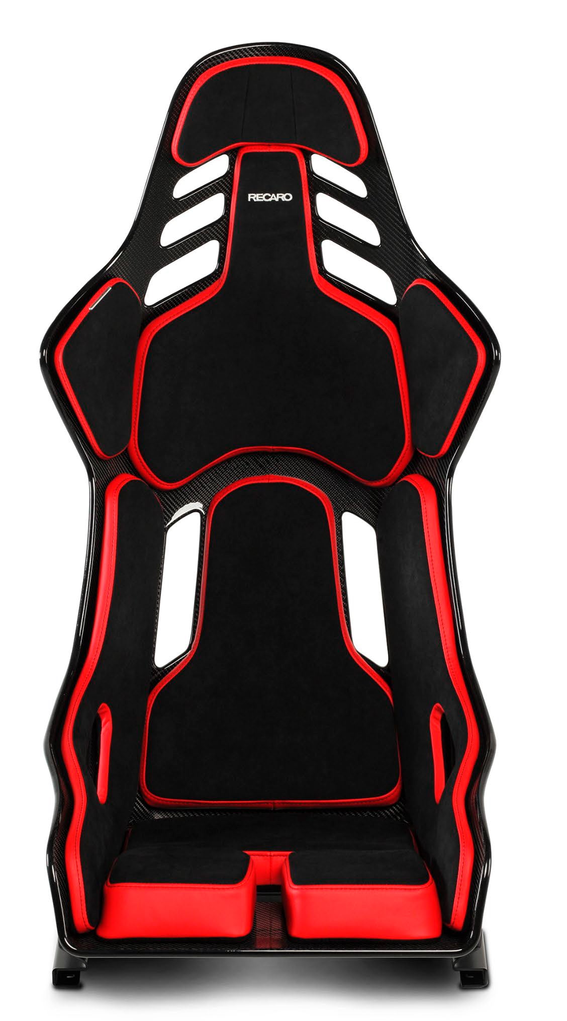 RECARO 078.32.2B22 Race Seat Podium CF Right Side (ABE / FIA 8855-1999) SAB Black Alcantara / Red Leather, Size L Photo-0 