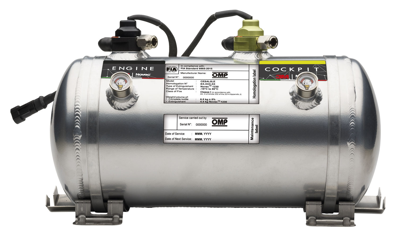 OMP CE0-SAL5-D01 (CESAL5LE) Fire extinguishing system, FIA 8865-2015, electric, NovecВ® 1230, "L" version Photo-0 