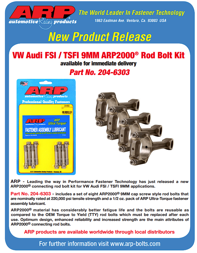 ARP 204-6303 Rod Bolt Kit for Volkswagen/Audi FSI/TFSI. M9 Photo-1 