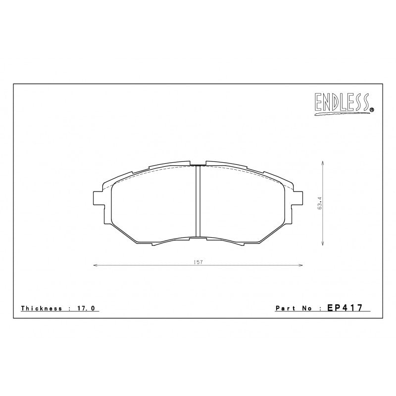 ENDLESS EP417SSY Front brake pads SUBARU LEGACY Turbo/2.5GT/3.6/OUTBACK 3.6R/TRIBECA Photo-0 