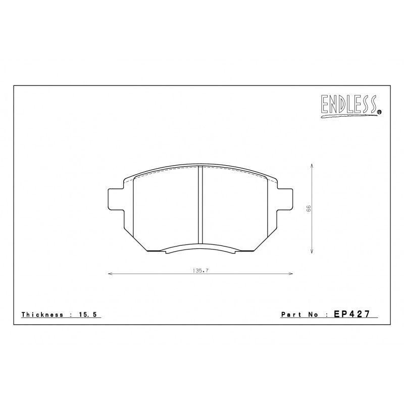 ENDLESS EP427SSY Front brake pads INFINITI FX 35/FX 45 (03-05)/NISSAN (04-08) Photo-0 
