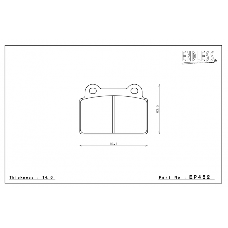 ENDLESS EP452SSY Rear brake pads MITSUBISHI LANCER EVO 10 (08-12) Photo-0 
