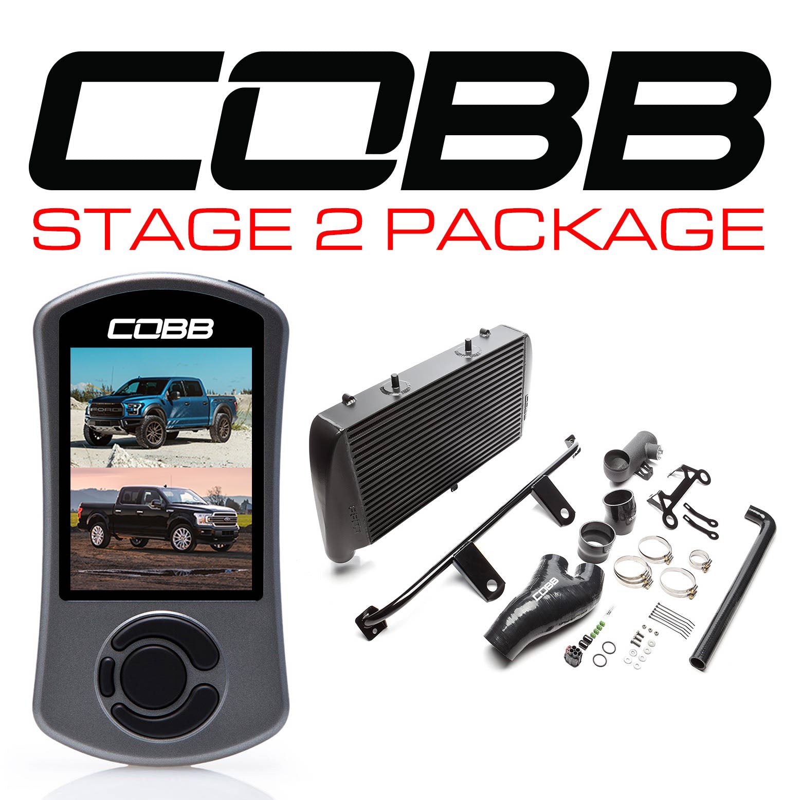 COBB FOR0050020BK-NI FORD Stage 2 Power Package Black F-150 Ecoboost Raptor / Limited Photo-0 