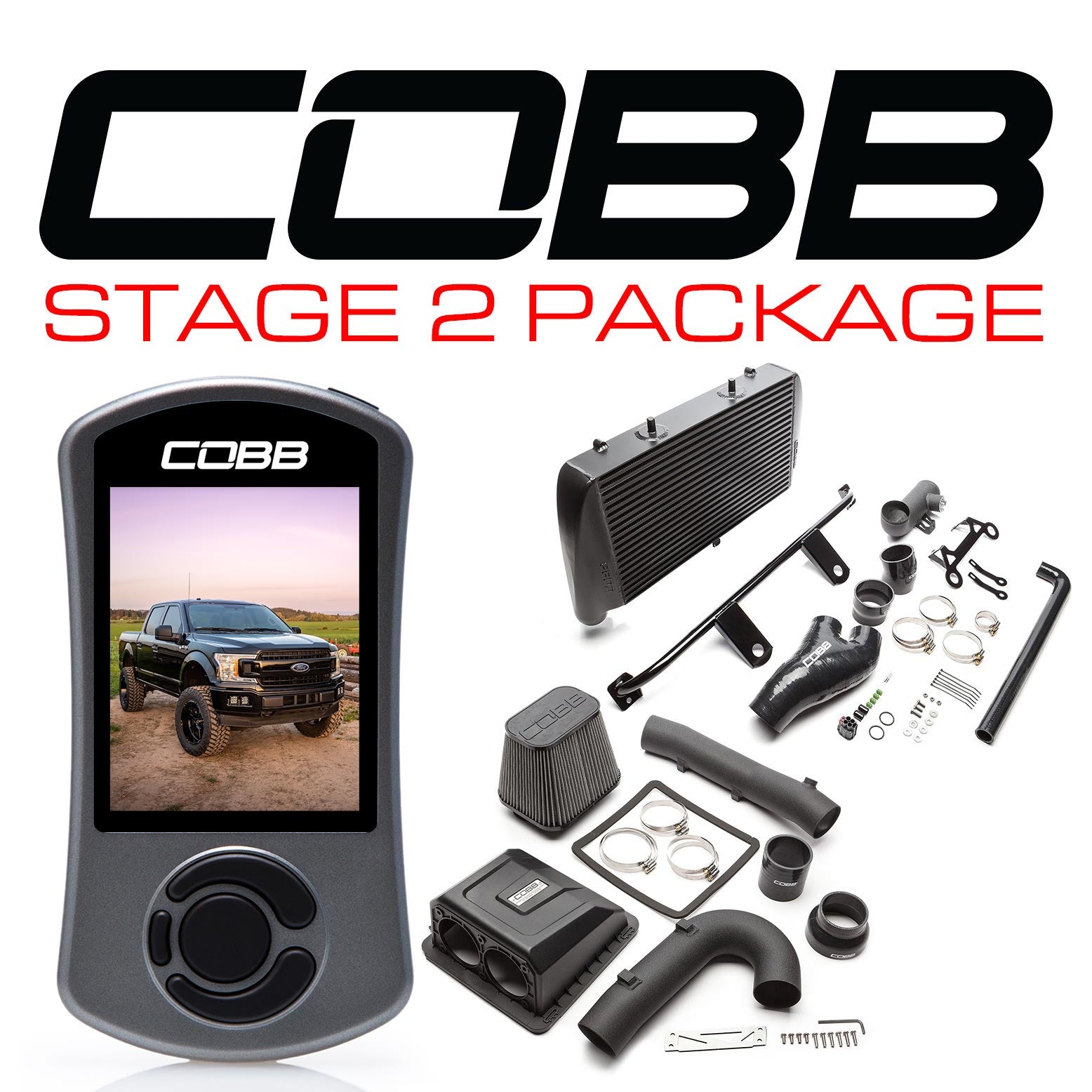 COBB FOR0070020BK FORD Stage 2 Power Package Black F-150 Ecoboost 3.5L 2020 Photo-0 