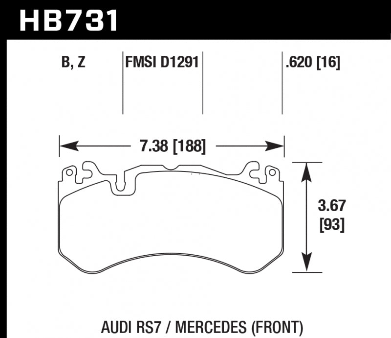 HAWK HB731B.620 Brake Pads HPS 5.0 Front MERCEDES-Benz AMG GT 63/C63 AMG/AMG GT R/SL63 AMG/AUDI RS7 Photo-0 