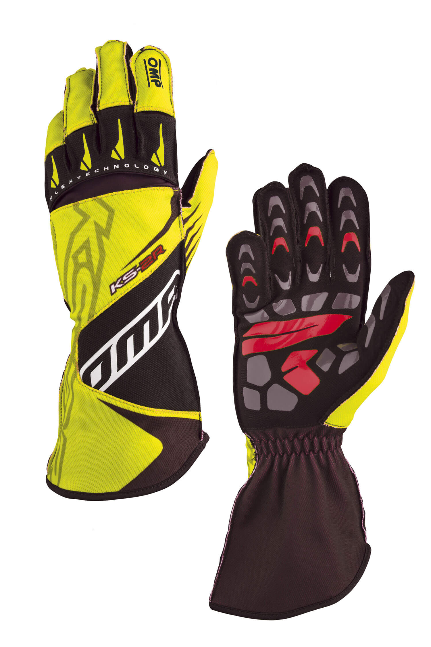 OMP KB0-2749-A01-059-XXS Karting Gloves KS-2R MY2022 (for Kids), Yellow / Black, Size XXS Photo-0 