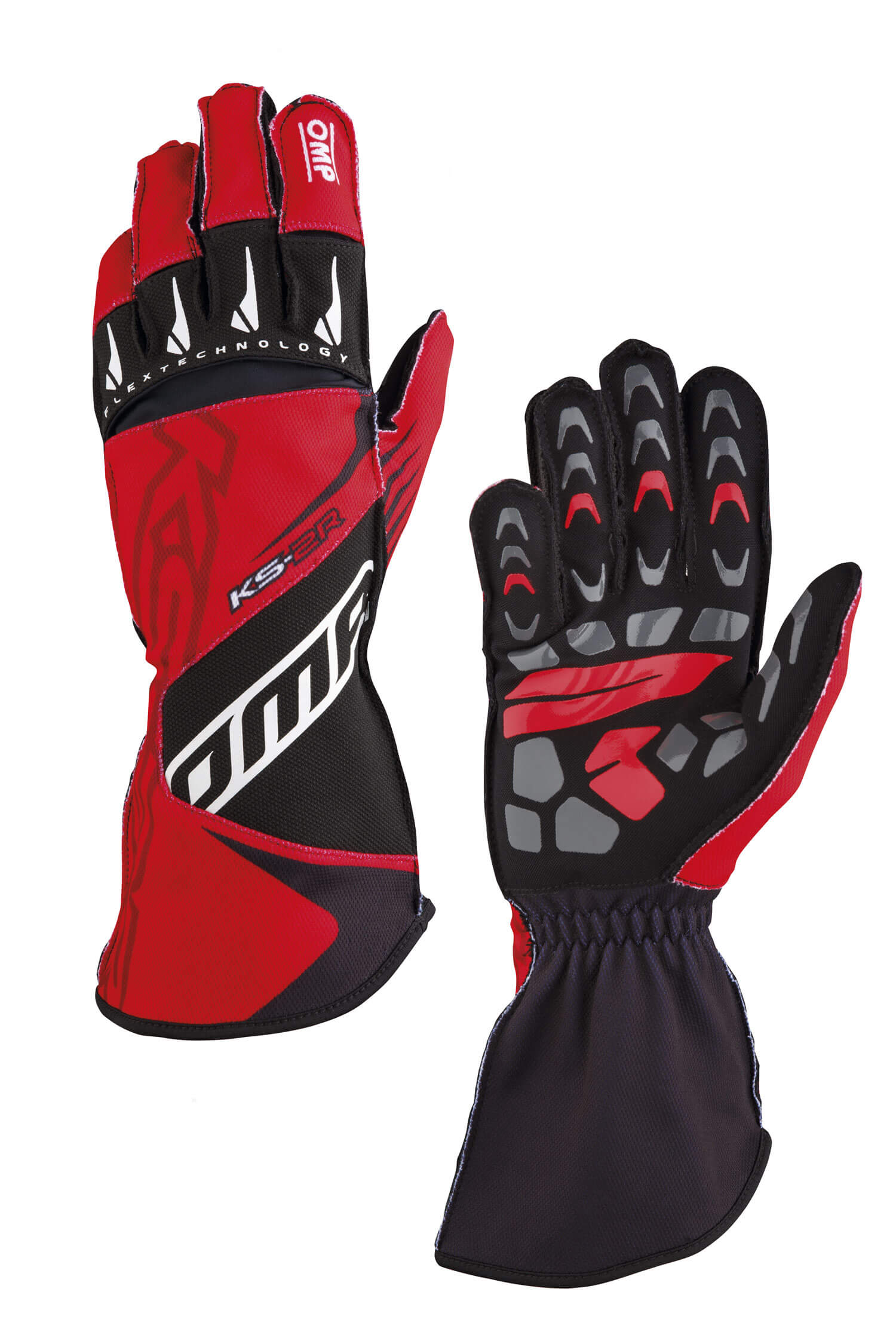 OMP KB0-2749-A01-060-XS Karting Gloves KS-2R MY2022 (for Kids), Red / Black, Size XS Photo-0 