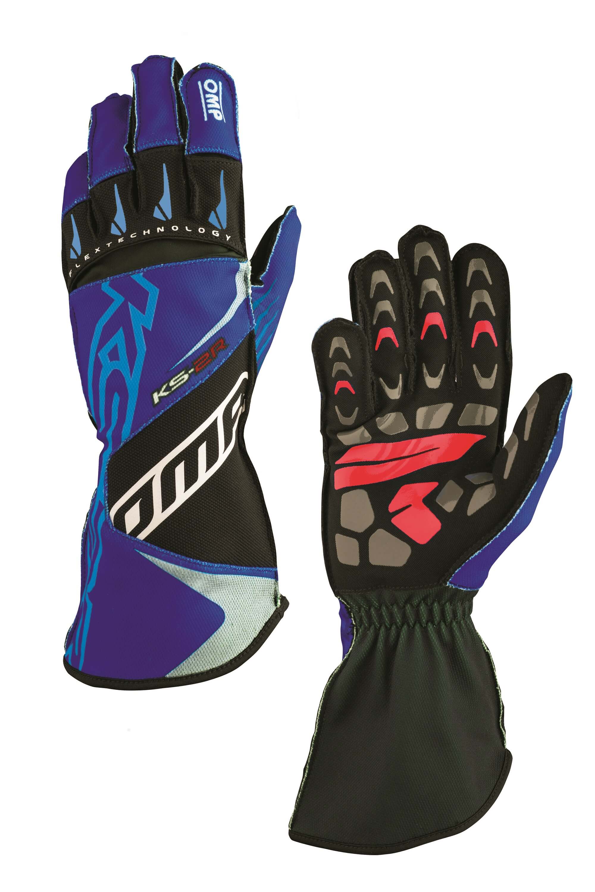 OMP KB0-2749-A01-242-004 (KK02749242004) KS-2R my2022 Karting gloves, navy. blue/cyan, children, size 4 Photo-0 