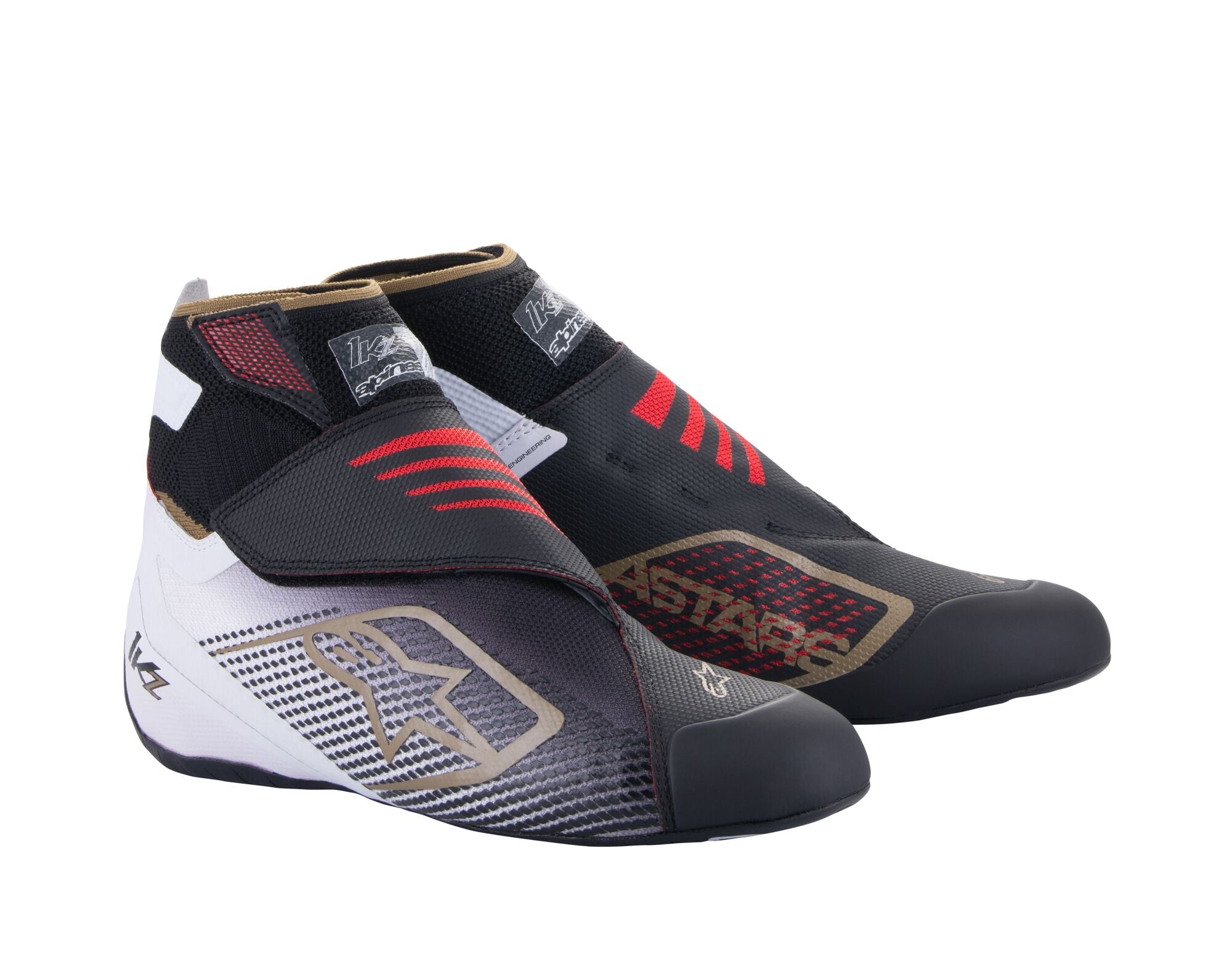 ALPINESTARS 2713023_1059_12 Karting shoes TECH-1 KZ V2, black/white/gold, Size 45,5 Photo-0 